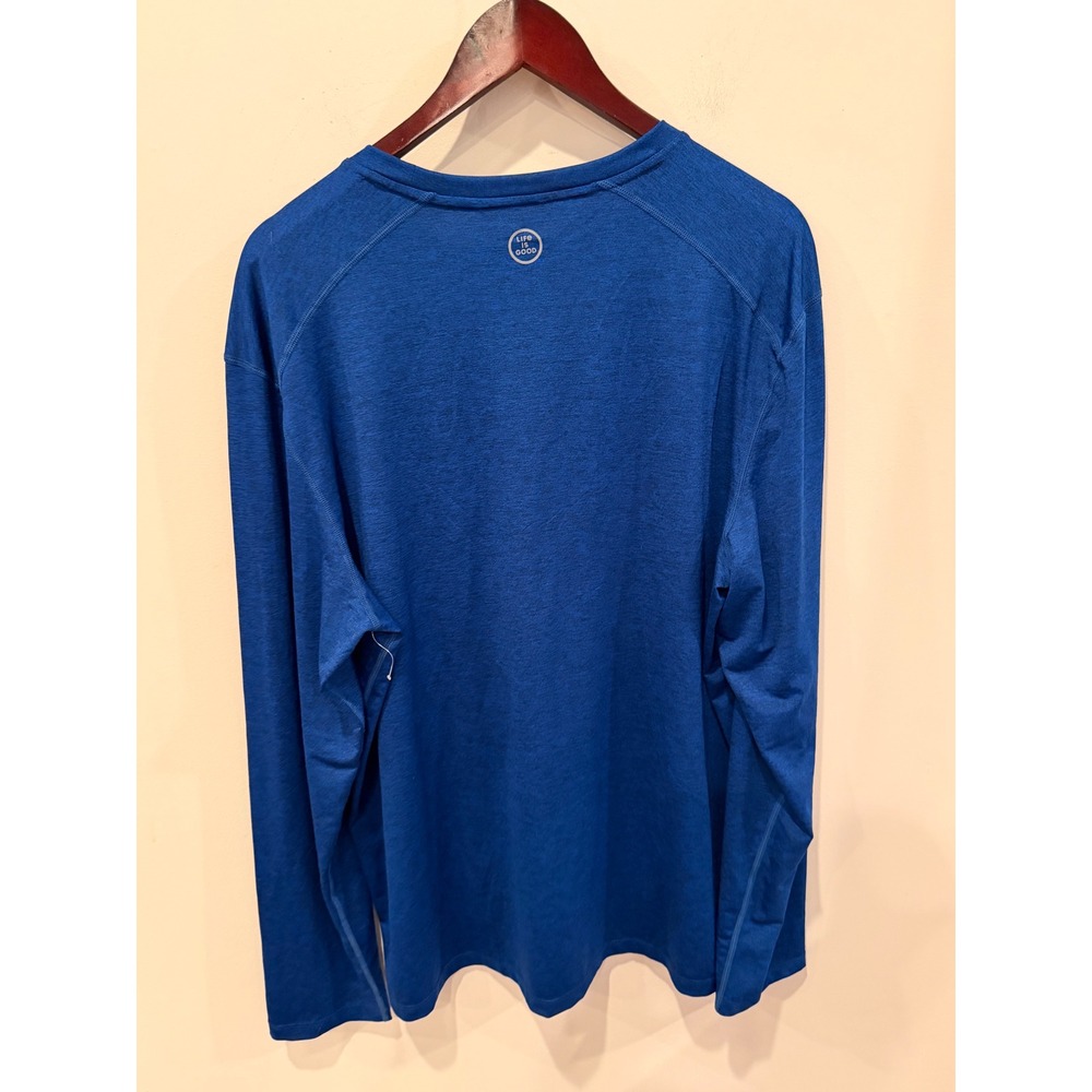 Life is Good Active Mens Blue Long Sleeve Graphic T-Shirt Wave Rainbow Large NWT - Picture 3 of 10